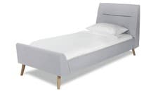 Image of Finn Single Fabric Bed Frame Grey Modern and Cozy Bedroom Furniture