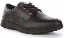 Image of Kickers Kelland Lace Lo 4 Eye Leather Lace Up juniour Shoes In Black UK 3 - 6