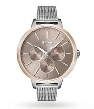 Image of HUGO BOSS WATCH WOMENS SYMPHONY 1502423 STAINLESS STEEL MILANESE STRAP GENUINE
