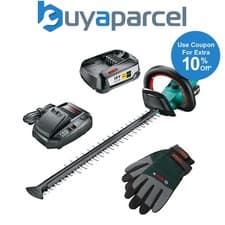 Image of Bosch Hedgecut 18V-55 Cordless Hedge Cutter 18v Garden Trimmer + Battery + Glove