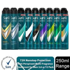 Image of Sure Men Anti-perspirant 72H Nonstop Protection Multi-Fragrance Deodorant, 250ml