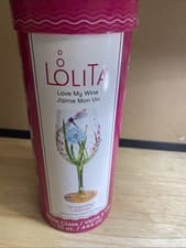 Image of Lolita Love My Wine Hand Painted Dragonfly Wine Glass By Enesco NEW