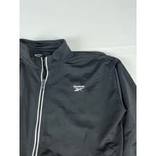 Image of Reebok Track Jacket Full Zip Black White Speedwick Athletic Women's Size L