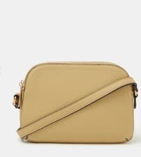 Image of Accessorize Double Zip Cross Body Handbag In Yellow Brand New with Tags