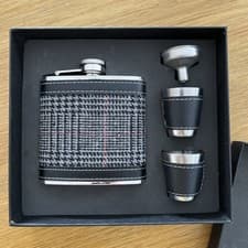 Image of Stainless Steel 6oz Hip Flasks - 2 Brand New Boxed