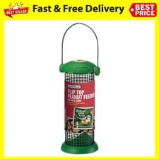 Image of Gardman A01231 Flip Top Peanut Feeder Bird, Feeder, Natural