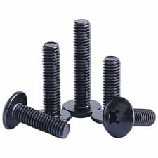 Image of M4 M5 M6 BLACK PHILLIPS MACHINE PAN TRUSS HEAD SCREWS BOLTS ZINC-PLATED STEEL