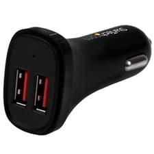 Image of StarTech 2-Port USB2.0 Car Charger - Black