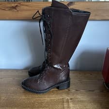 Image of Moda In Pelle Leather Boots, UK Size 5, EU Size 38, Brown