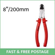 Image of 8" (200mm) Carbon Steel Side Cutting Pliers, heavy duty, comfort grip tools