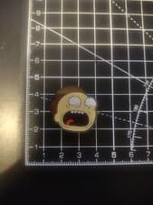 Image of Morty Acrylic Pin Badge. Rick And Morty Cult Cartoon Comedy Gift (P)