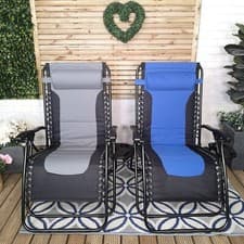 Image of Choice of Colour Luxury Padded Multi Position Zero Gravity Garden Chair Lounger