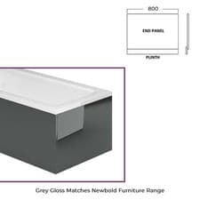 Image of Colour Match Bath Panel MDF Adjustable Bath Side and End Panel 1800 Grey White