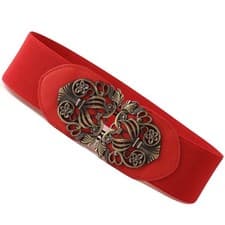 Image of Women Ladies Wide Fashion Belt Women Black Cinch Waist Belt Elastic Stretch Gift