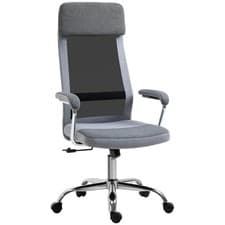 Image of Vinsetto Office Chair Mesh High Back Swivel Task Home Desk Chair w/ Arm, Grey