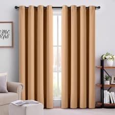 Image of THERMAL BLACKOUT CURTAINS READY MADE EYELET RING TOP WITH 2 TIE BACK