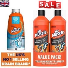 Image of Mr Muscle Drain Unblocker Sink Drain Pipes Cleaner Heavy Duty Drain Gel Unblock