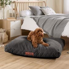 Image of Slumberdown Paws For Slumber Sherpa Large Pet Bed, Charcoal