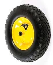 Image of 400mm Haemmerlin Puncture Proof Wheelbarrow Wheel Yellow Garden DIY 14mm Bore UK
