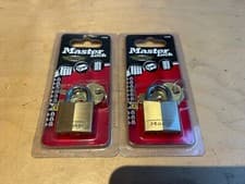 Image of Master Lock 130D Solid Brass 30mm Padlock 4-Pin x 2 padlock in sale