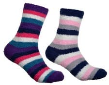 Image of Ladies Fluffy Cosy Socks - 2 pair pack