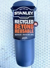 Image of NEW Stanley Travel Mug Recycled 0.47L/60z Grey BPA Free Microwaveable Insulated