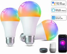 Image of E27 WiFi Colour Changing Smart Light Bulbs Works with Alexa, Google & Homekit