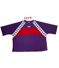 Image of Kappa Women's Purple Retro Cropped Bapoka Regular Fit Logo Top Shirt Small 