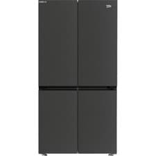 Image of Beko GN446224VPZ 91cm Frost Free American Fridge Freezer Black Steel E Rated