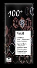 Image of Vivani Dark 100+ Chocolate with Cocoa Nibs Vegan Organic 80g - 4 Pack