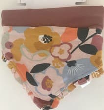 Image of Pink Floral & Plain X2 Cotton Bandana Popper Fastening Bibs