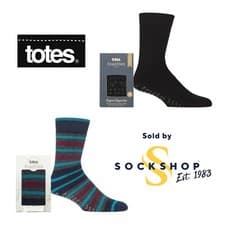 Image of Totes Mens Originals Warm Soft Plain Anti-Slip Slipper Socks Gift Boxed 1 Pair