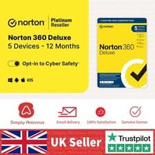 Image of Norton 360 Deluxe Antivirus 2026 VPN 5 Devices 1 Year - 5 Minute Delivery