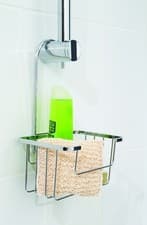 Image of Croydex HANGING SHOWER CADDY Riser Rail Hook Over Basket Chrome Plated Steel