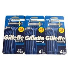 Image of Gillette Sensor 3 Comfort Gel Disposable Shaving Razor Pack of 4x3