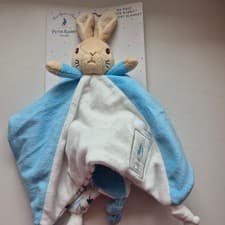 Image of Official Peter Rabbit Comfort Blanket - Beatrix Potter Soft Toy for Babies and T