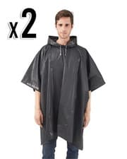 Image of Aolegoo 2 Pack Rain Ponchos EVA Portable Adults Waterproof Reusable Raincoat
