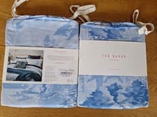 Image of Pair Of Ted Baker Landscape Toile Oxford Pillowcases Blue New