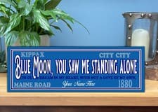 Image of Personalised Manchester City Sign Wooden Plaque  Bar Wall RFP010