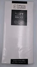 Image of Catherine Lansfield, White Double Fitted sheet 135 x 190cm/Box Depth 25cm