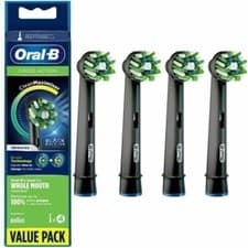 Image of Braun Oral-B Cross Action Toothbrush Heads Black Edition Pack of 4 Black Heads