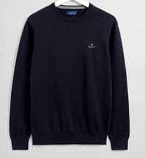 Image of GANT Mens Premium Cotton Crew Neck Sweater in Evening Blue BNWT
