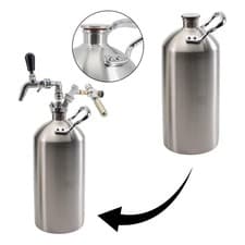 Image of 304 Stainless Steel Beer Growler Single Walled Keg for Sports Travel Camping
