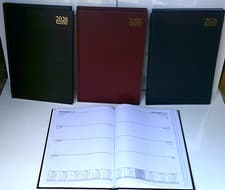 Image of 2026 A4 Week to view Desk Diary Hardback Appointment;Blue, Black or Burgundy.