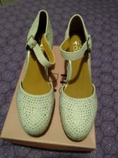Image of Moda In Pelle Juelia Off White Textile Size 4 New