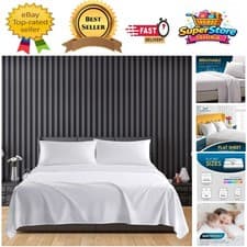 Image of Luxury 200 Thread Count King Size Flat Sheet - Shrink & Fade Resistant Ivory