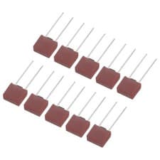 Image of 50Pcs DIP Mounted Miniature Square Slow Blow Micro Fuse, 2A 250V, Red