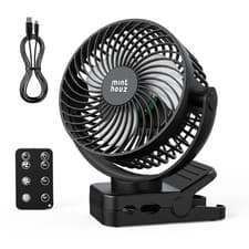 Image of 12000mAh Portable USB Fan, Rechargeable Clip On Fan with Remote, 45H Battery Li