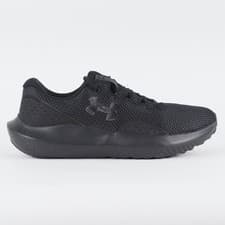 Image of Under Armour Charged Surge 4 Black Mesh Running Lace Up Sports Trainers