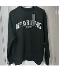 Image of Replay Logo Crew Neck Sweatshirt Size (Black) ..Replay men pullover jumper M